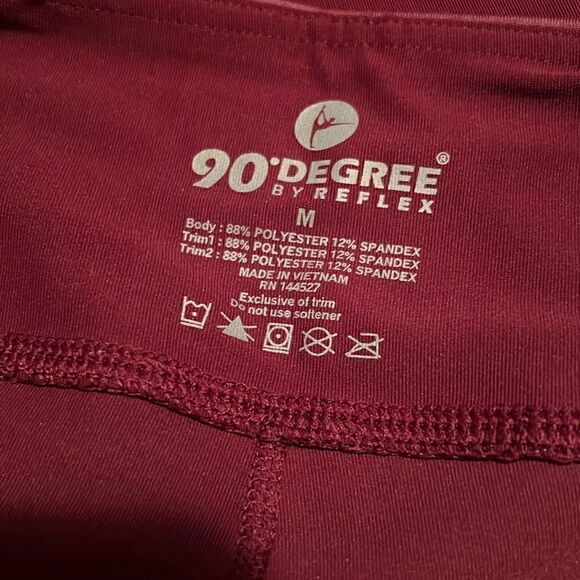 90 Degree By Reflex Women's Maroon Mesh Leggings - Picture 6 of 6